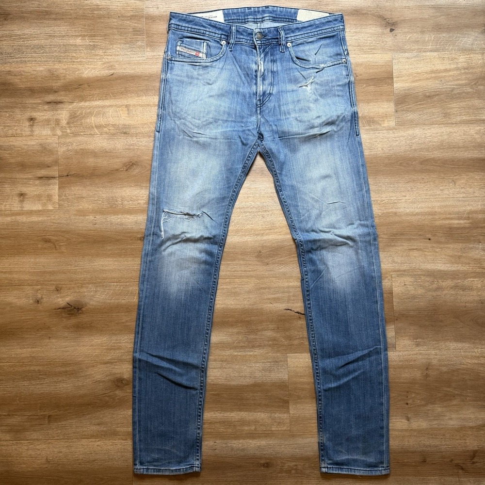Diesel Jeans Men 32x34 Blue Thommer-X Slim Skinny Fit Italian Design Wash 0097X